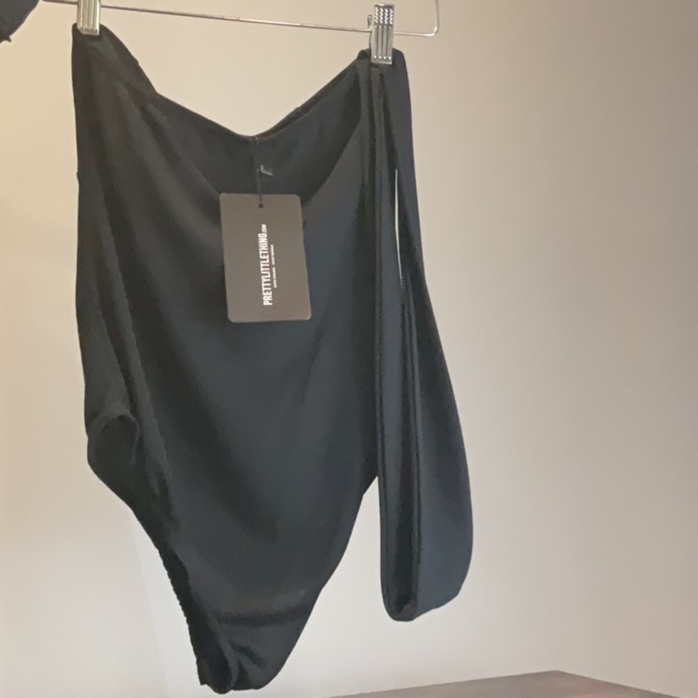 Pretty Little Thing Black Rib Cros Body